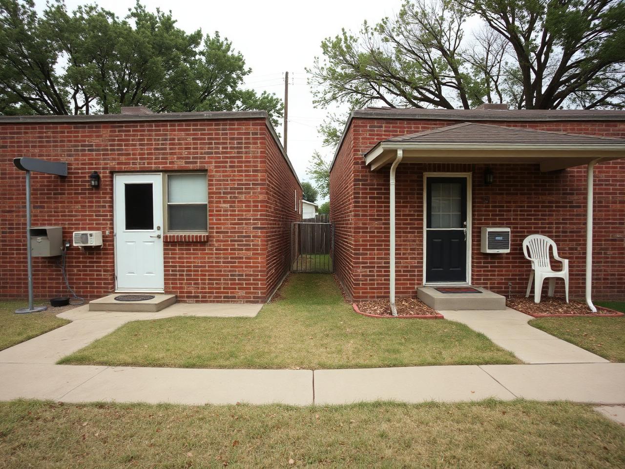 Brick duplex rental property in the Oklahoma City metro